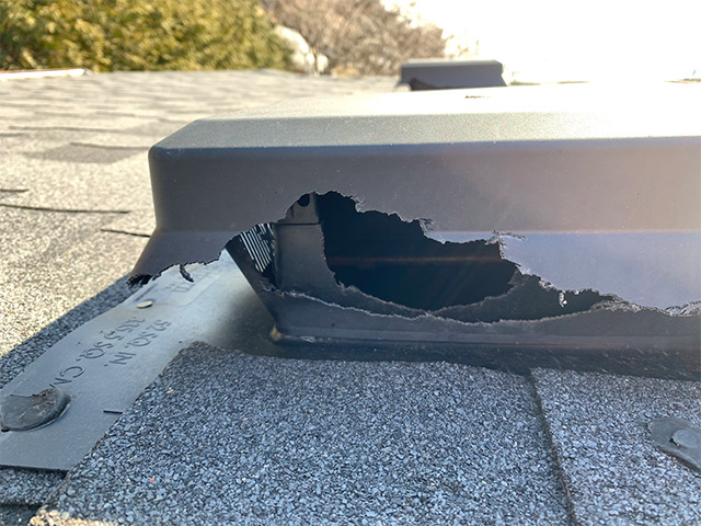 Before Roof Vent Damage